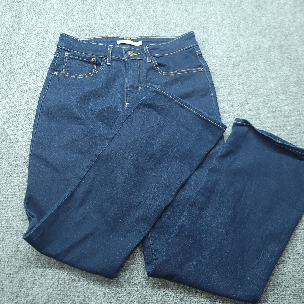 Levis 725 High Rise Bootcut Jeans Dark Wash Indigo Blue Size 30 Stretch Denim